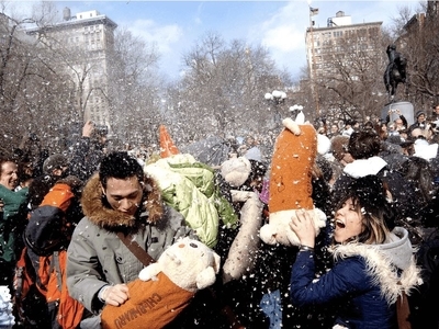 Pillow Fight 2018 Washington Square Park Outdoors Pulsd Nyc